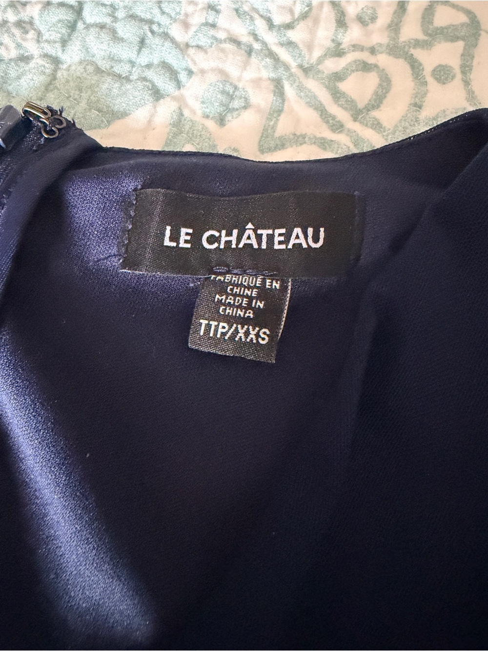le chateau Navy Floral Midi Dress with Pink Blooms - Picture 3 of 9